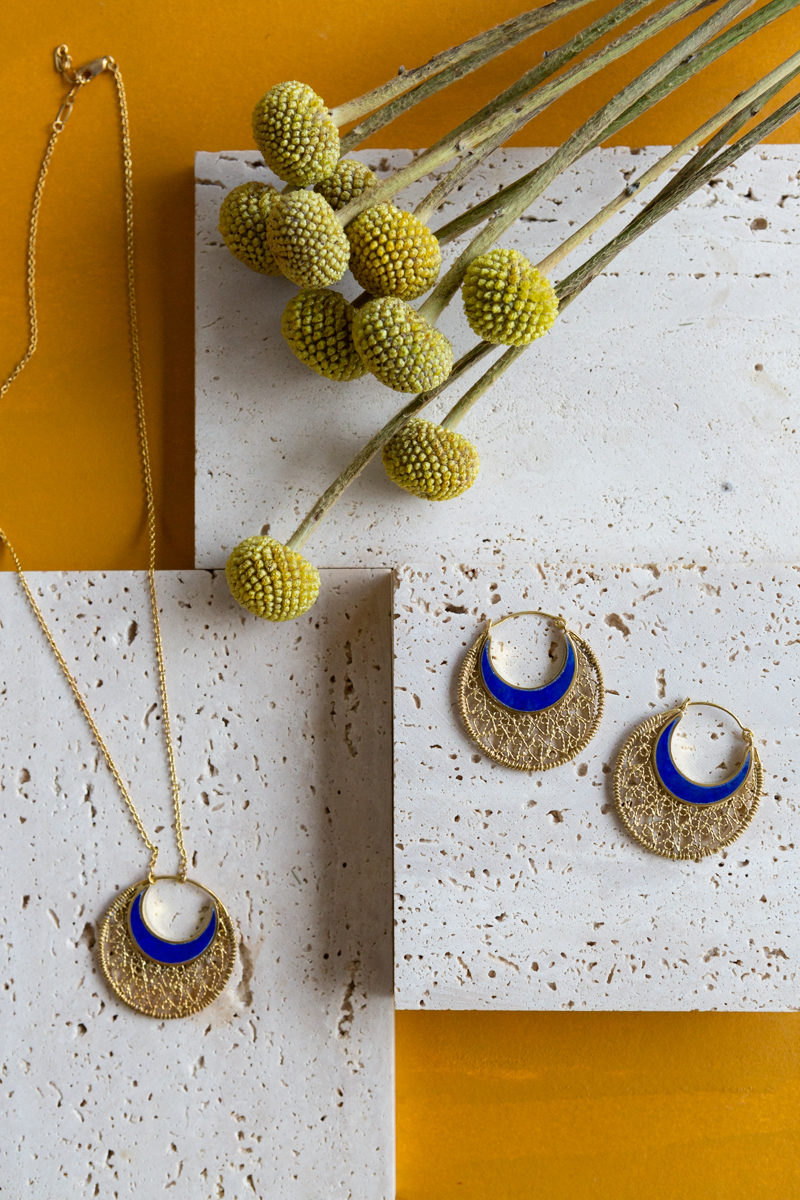 MONIRA Filigree Earrings and MONIRA Filigree Pendant Necklace